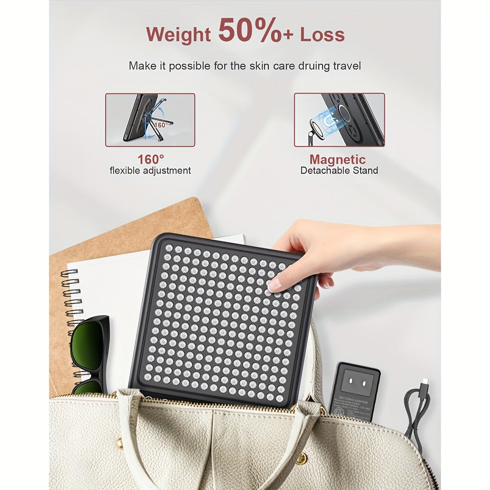 225 LEDs Dual-Chip Red Light Therapy Panel, Portable 660nm Red Light & 850nm Near-Infrared LED Device With Stand Timer, For Face Body Skin Care Home Spa Use