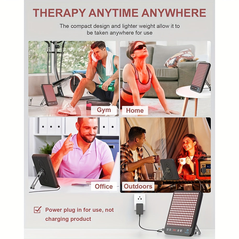 225 LEDs Dual-Chip Red Light Therapy Panel, Portable 660nm Red Light & 850nm Near-Infrared LED Device With Stand Timer, For Face Body Skin Care Home Spa Use