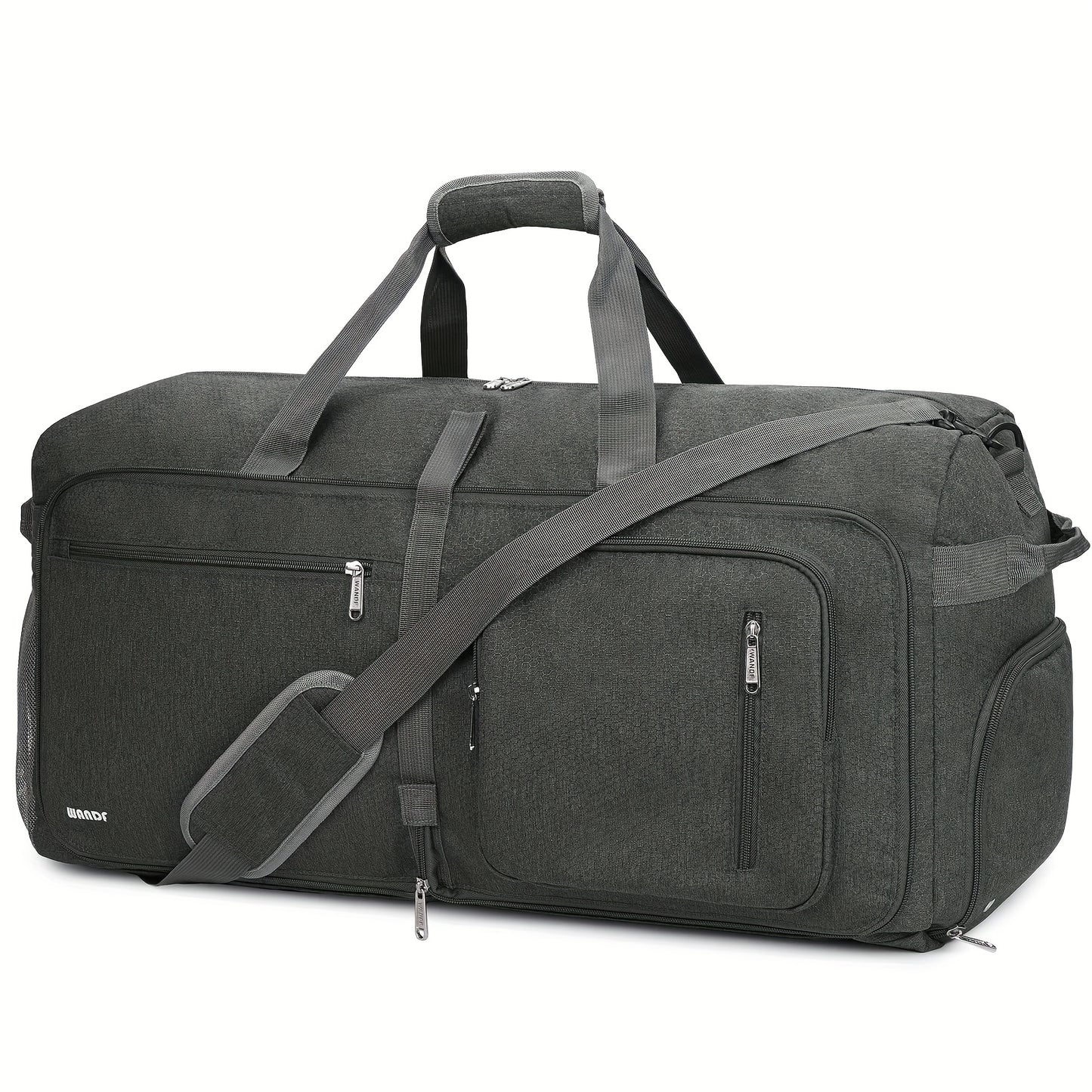 [Travel Duffle Bag] Foldable Weekender Bag - Travel Duffle Bag With Shoes Compartment And Wet Pocket - Portable Travel Bag For Men Women