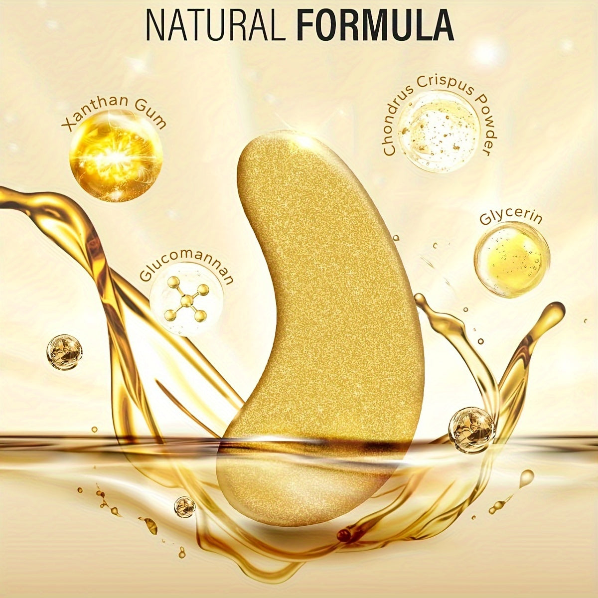 AILEORY Golden Eye Mask 100pcs, Rich In Collagen And Plant Extracts For Moisturizing, Nourishing, Brighten Skin, The Look Of Dark Circles, Eye Skin Care Set For Travel And Home, Christmas And Halloween Gifts, Korean Skincare