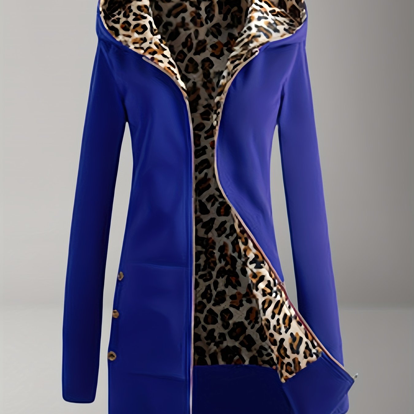 Reversible Leopard Print Hooded Jacket for Fashionable Women