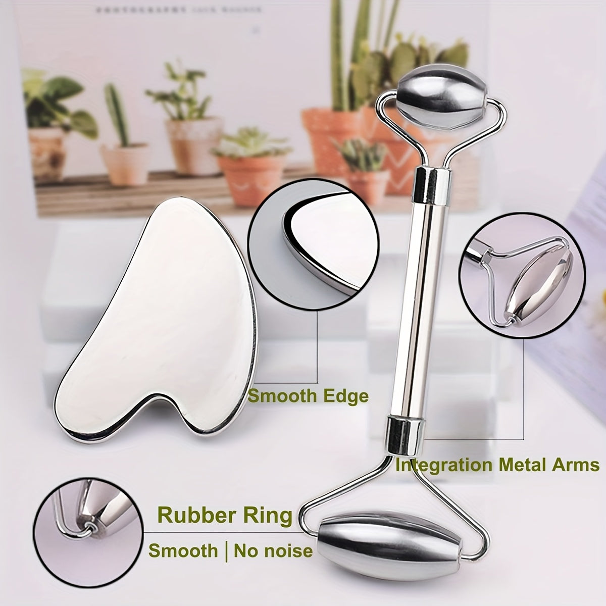 Gua Sha Stainless Steel Facial Tools Set With Heart Massage