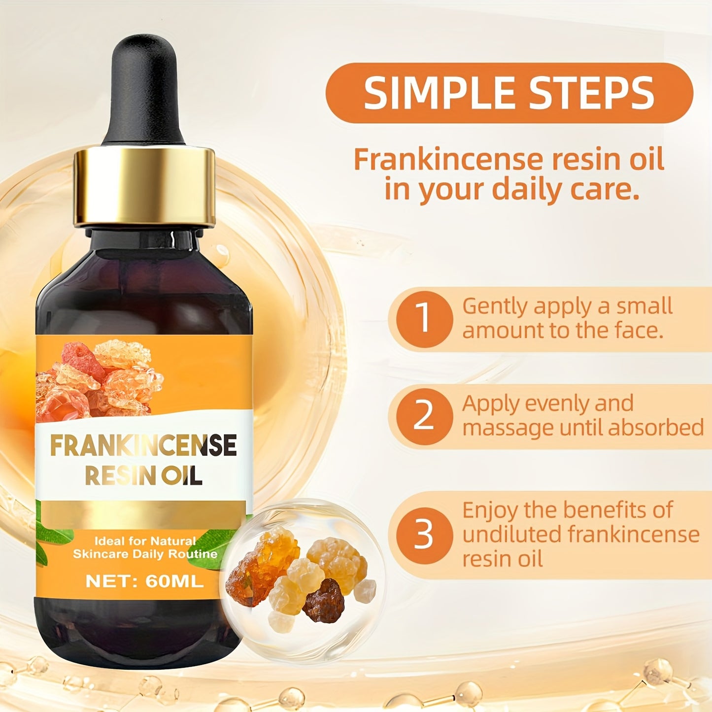 Frankincense Resin Facial Oil with Rose and Glycerin