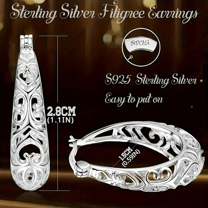 Bohemian 925 Silver Earrings for Everyday and Party Wear