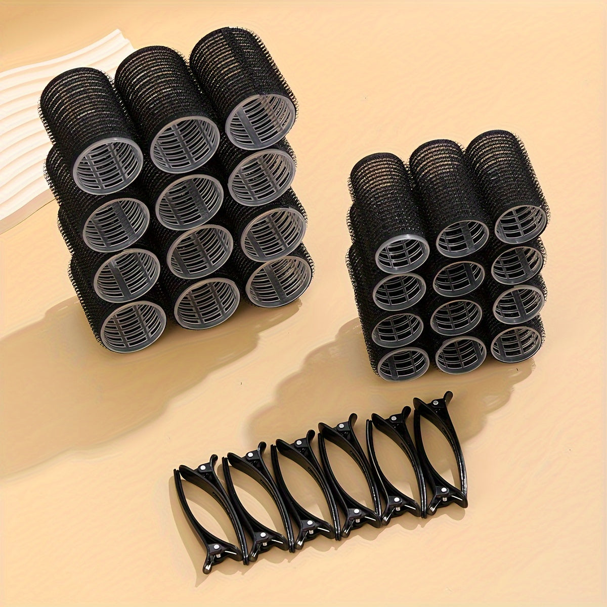 Self-Gripping Roller Kit With 24 Rollers And 12 Clips