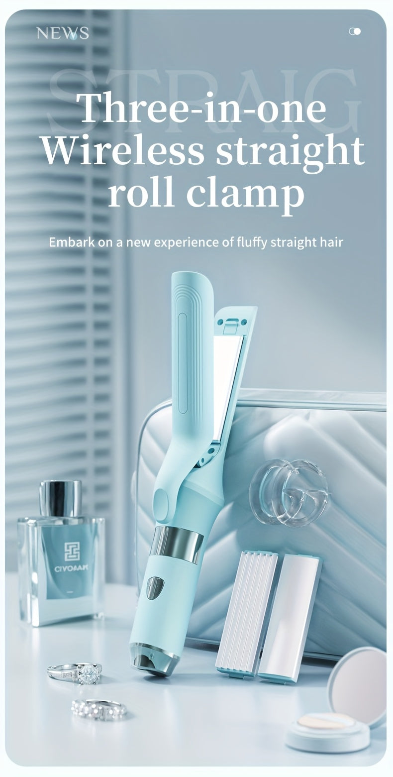 Portable USB Four In One Hair Straightener And Curling Iron