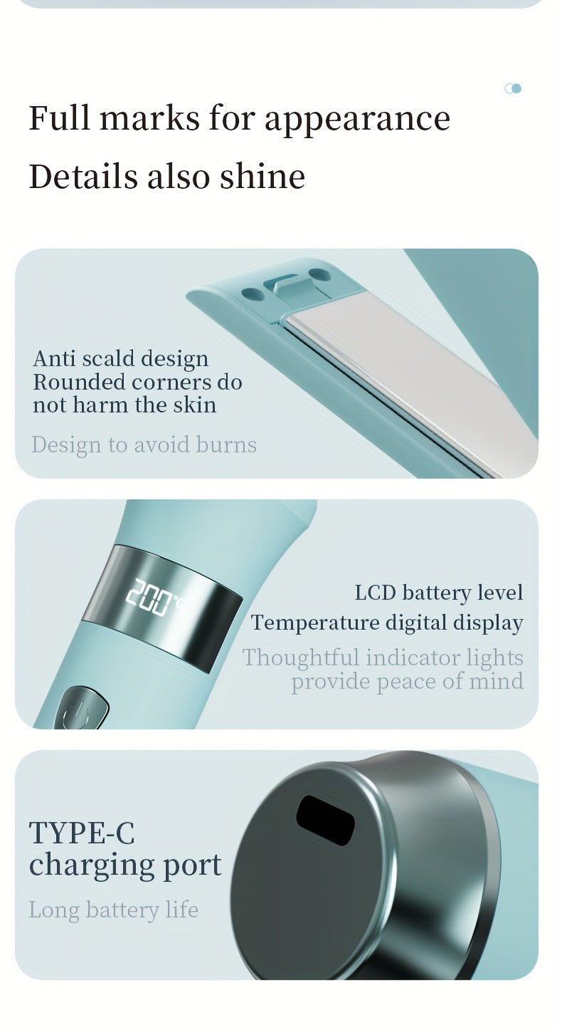 Portable USB Four In One Hair Straightener And Curling Iron