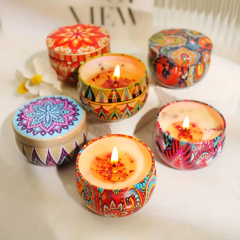 [Relaxing Fragrance Candles] 4pcs Fragrance Candles - Relaxing Scents For Relax, Relaxation, Bathing, Yoga - Perfect Holiday Present, Random Color, Candle Box, Jasmine, Sandalwood, Lavender & Rose