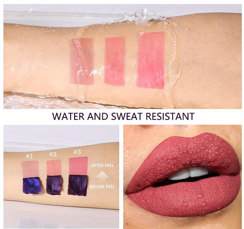 3/ 6pcs SET -Off Matte Lip Stain - Waterproof & Transfer-Proof, Long-Lasting Vegan Formula with High, Smudge-Resistant Lip Tint (6 Colors Set, Overseas Exclusive)