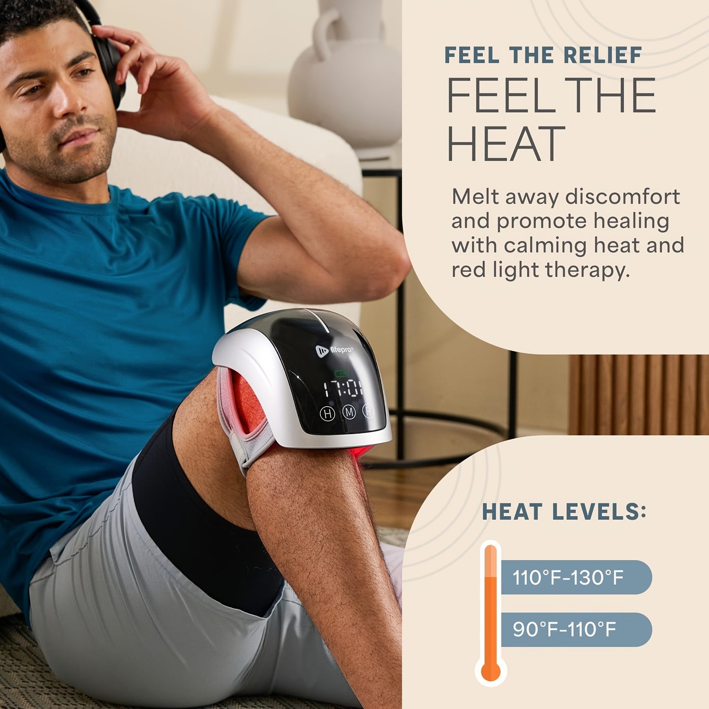 Red Light Relax Brace - Portable Device for, Stiffness, And - Ideal Massager for Athletes And Active Lifestyles