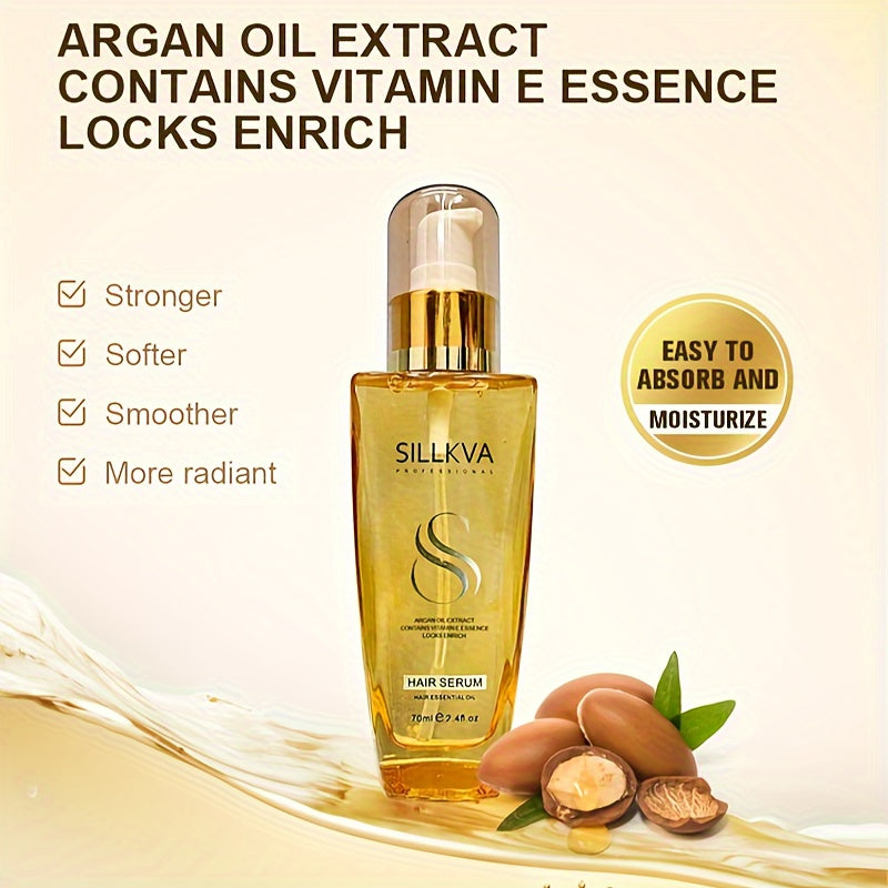 SILLKVA Argan Oil Hair Serum For Dry Damaged Hair Repair
