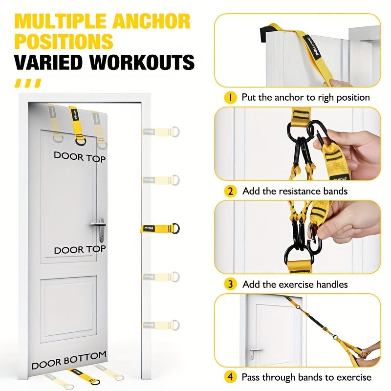 Heavy-Duty Latex Resistance Bands Set 75-225 Lbs Adjustable