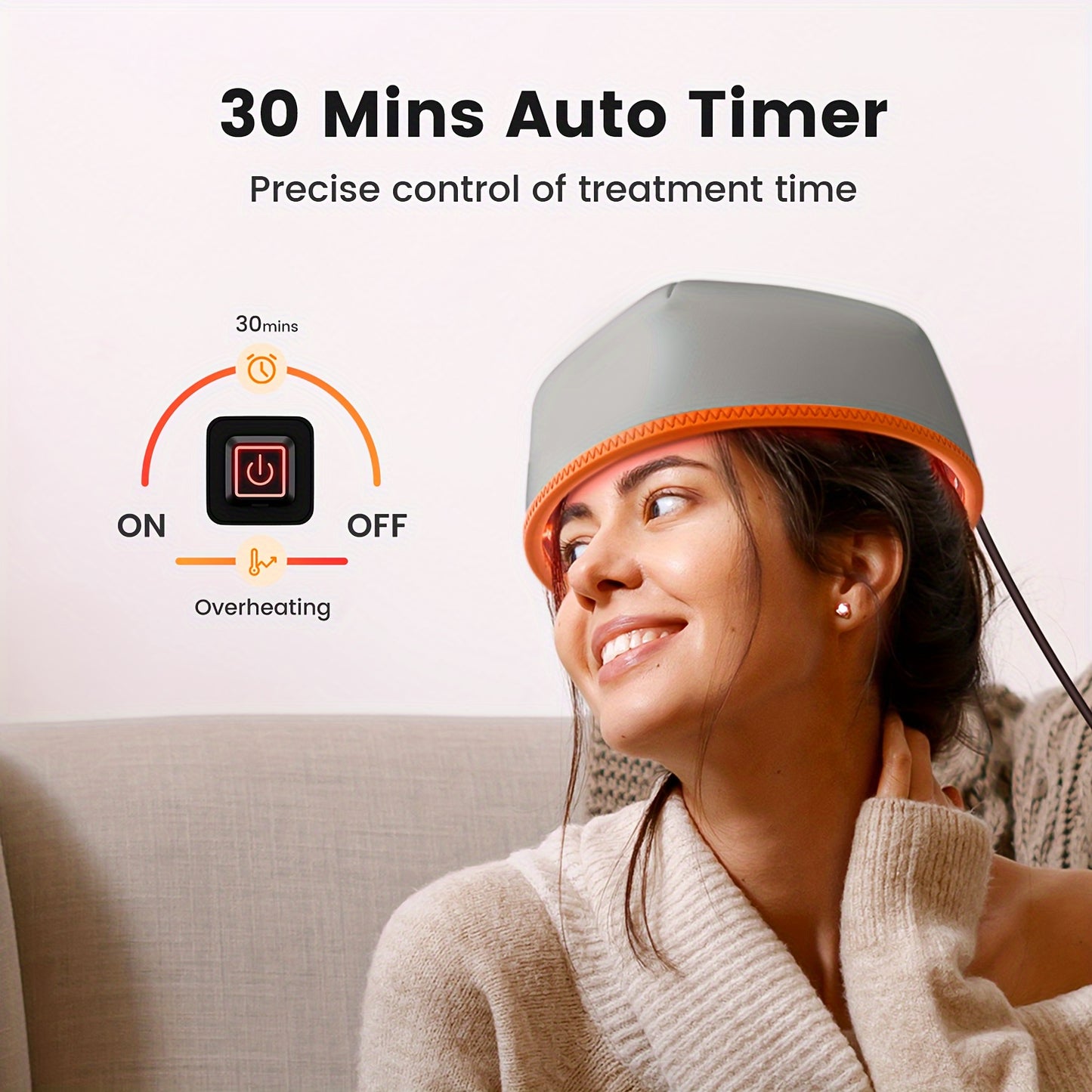 1PC Red Light Therapy Cap Led Infrared Lamp Hair Growth Devices Relax Brain Hair Loss Treatment Insomnia Head Heating Hat 102 LEDs