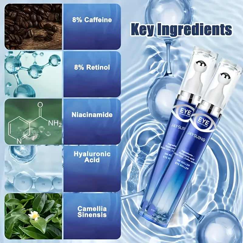 Peptide Eye Cream with Eye Massage Roller for Hydration and Firming