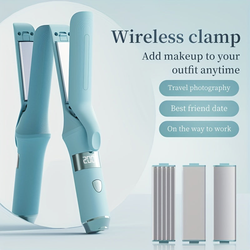 Portable USB Four In One Hair Straightener And Curling Iron