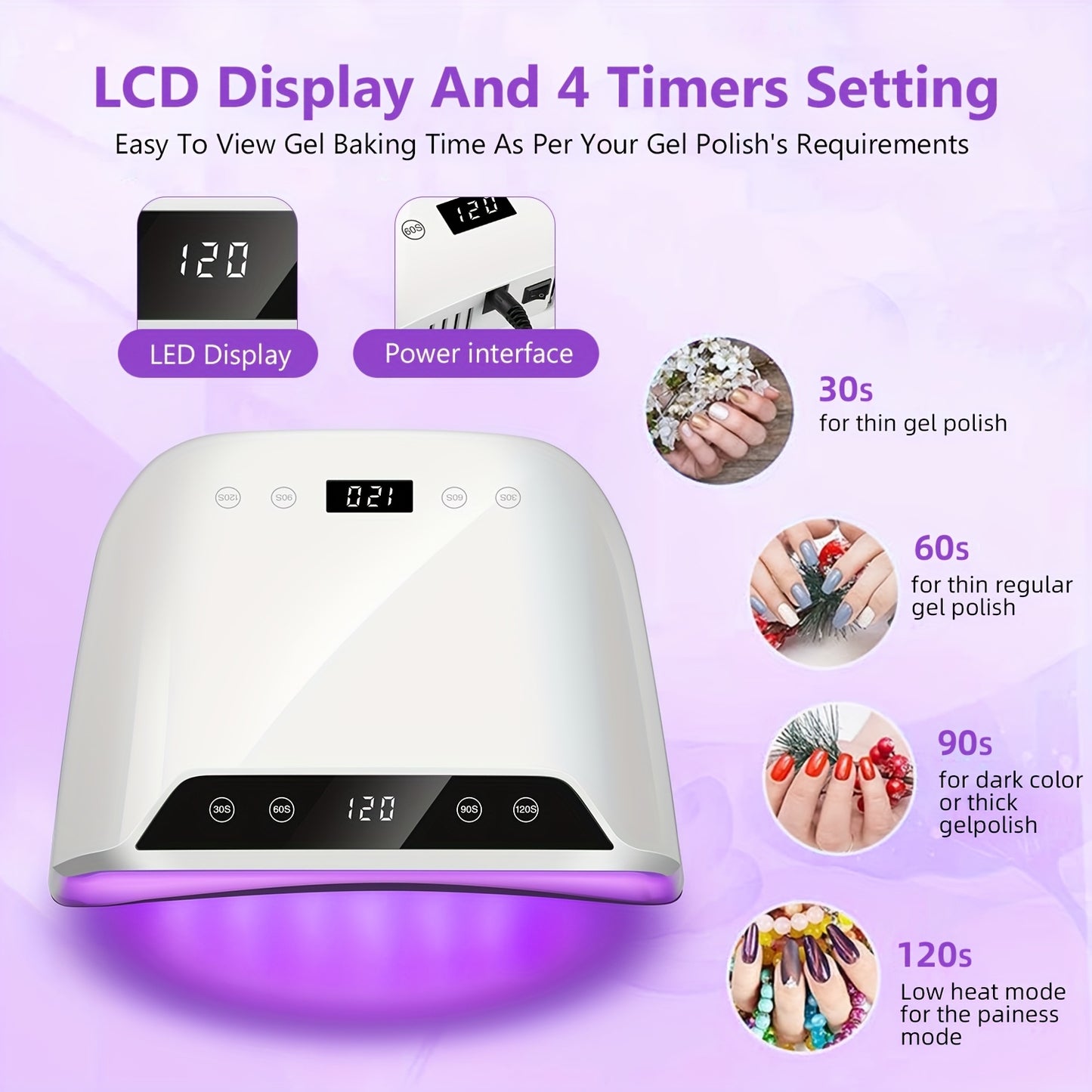 Professional LED Nail Lamp with Timers for Quick Curing