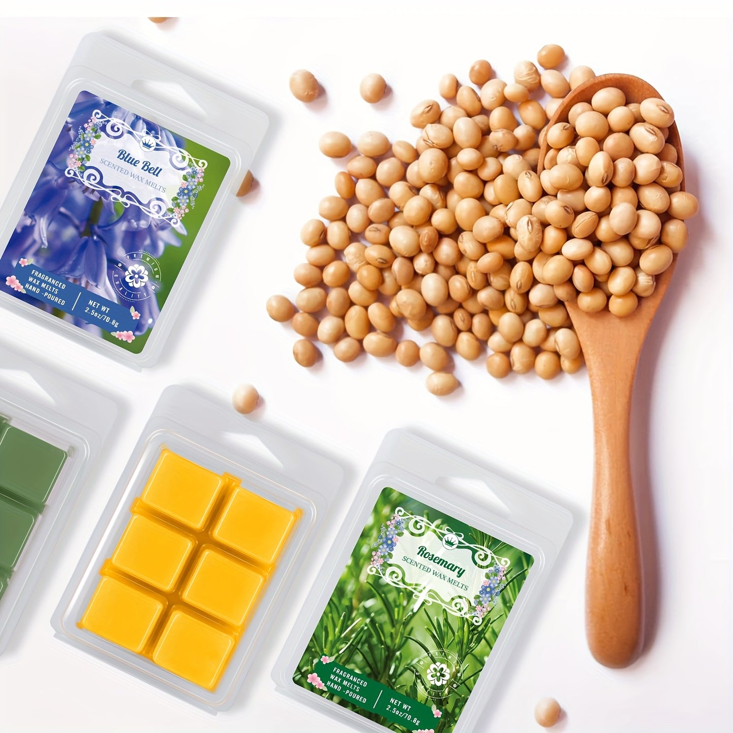 8 New Fragrance Wax Melting Cubes, 8 Different Scents, Long-lasting Fragrance, Soy Wax Cubes, Candle-making Gift Set, Holiday Gift Decoration, for Home And Office, The Wax Cubes Melt to Create A Candle Atmosphere Without Flam