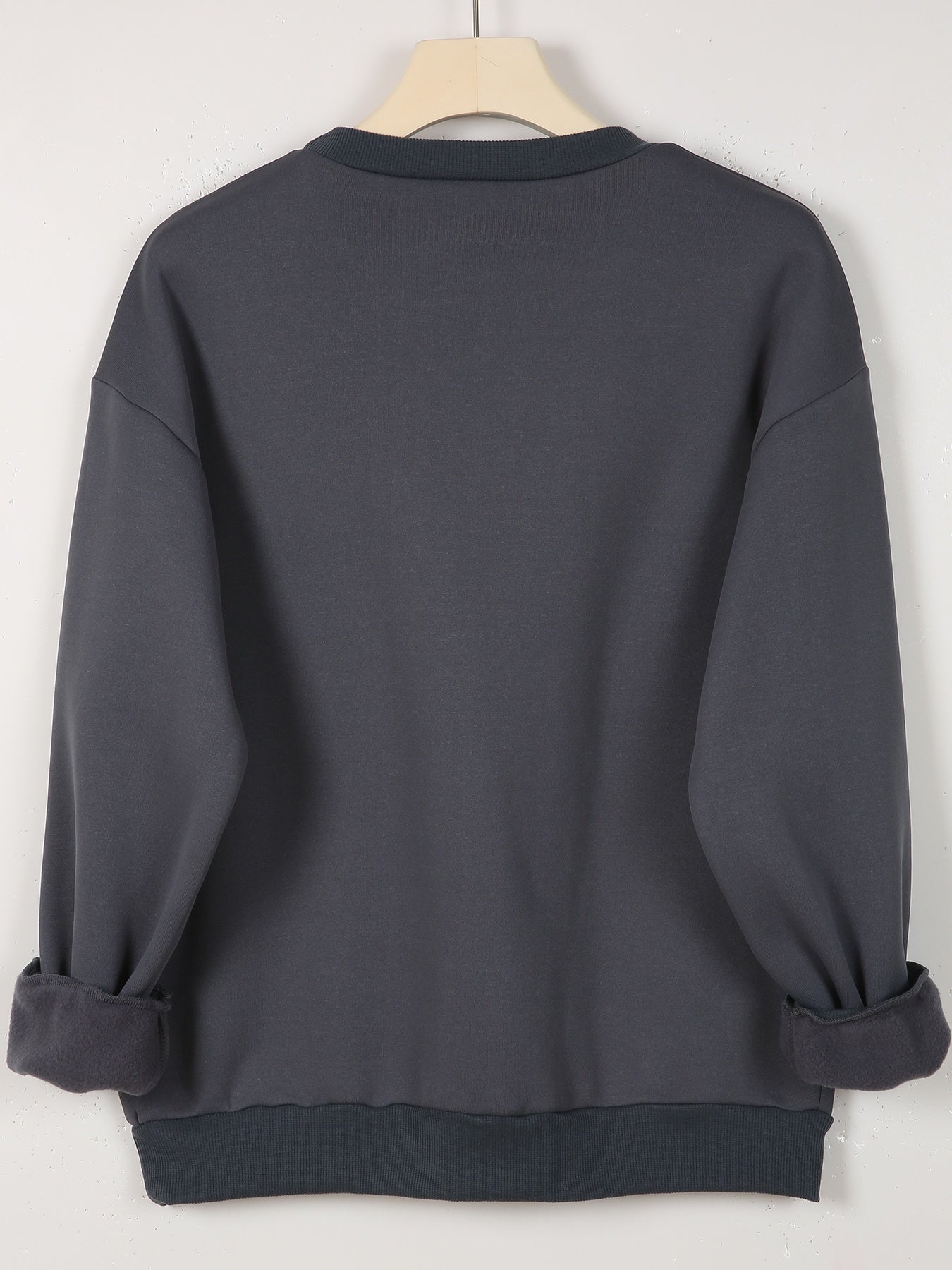 Casual Crew Neck Sweatshirt With Love Letter Graphic Print