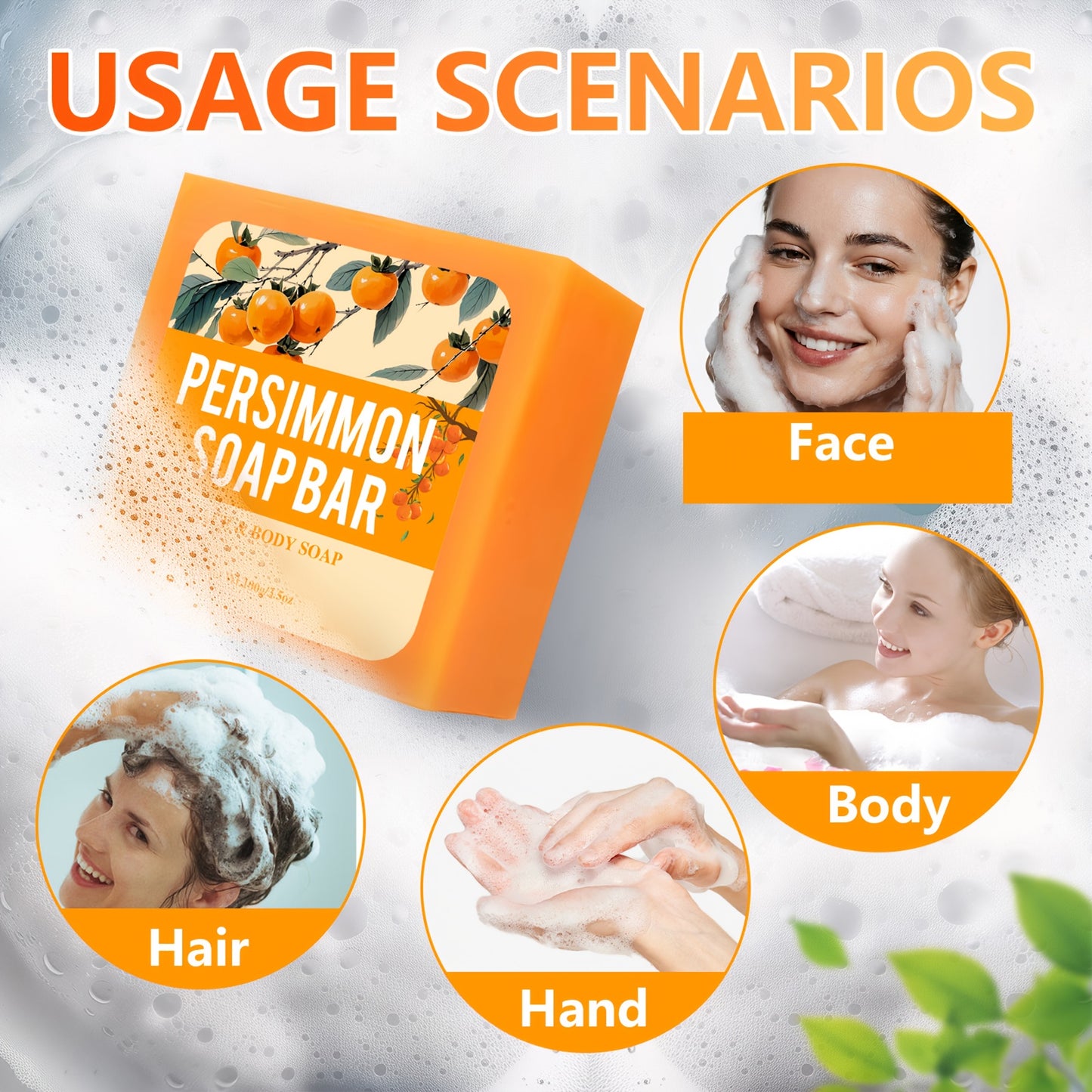 Persimmon Body Soap Bar For Odor Control Moisturizing