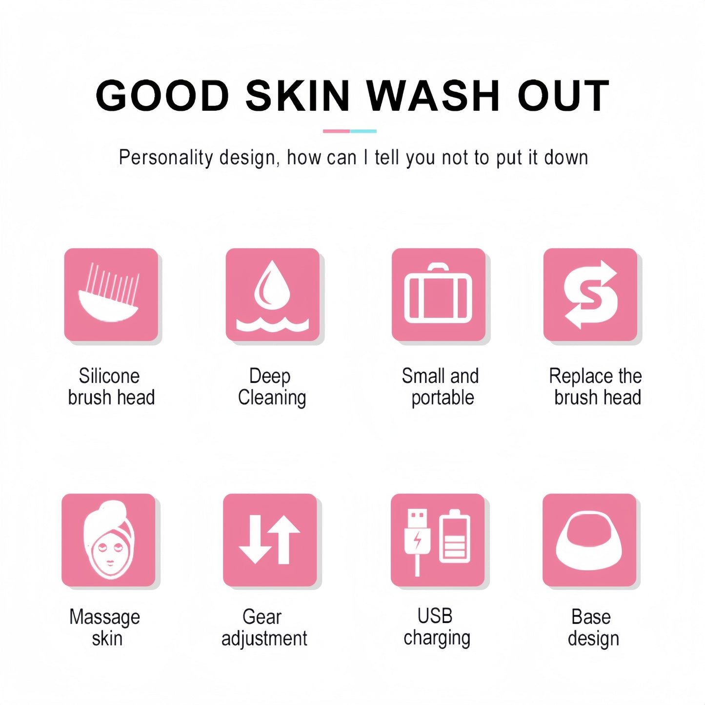 6 In 1 Electric Facial Cleansing Brush, Face Scrubber Exfoliator Rotating Cleanser For Exfoliating, Beauty Instrument Facial Body Massage Beauty Instrument Facial Cleaner, Massaging And Deep Cleansing For Women & Men With 6 B