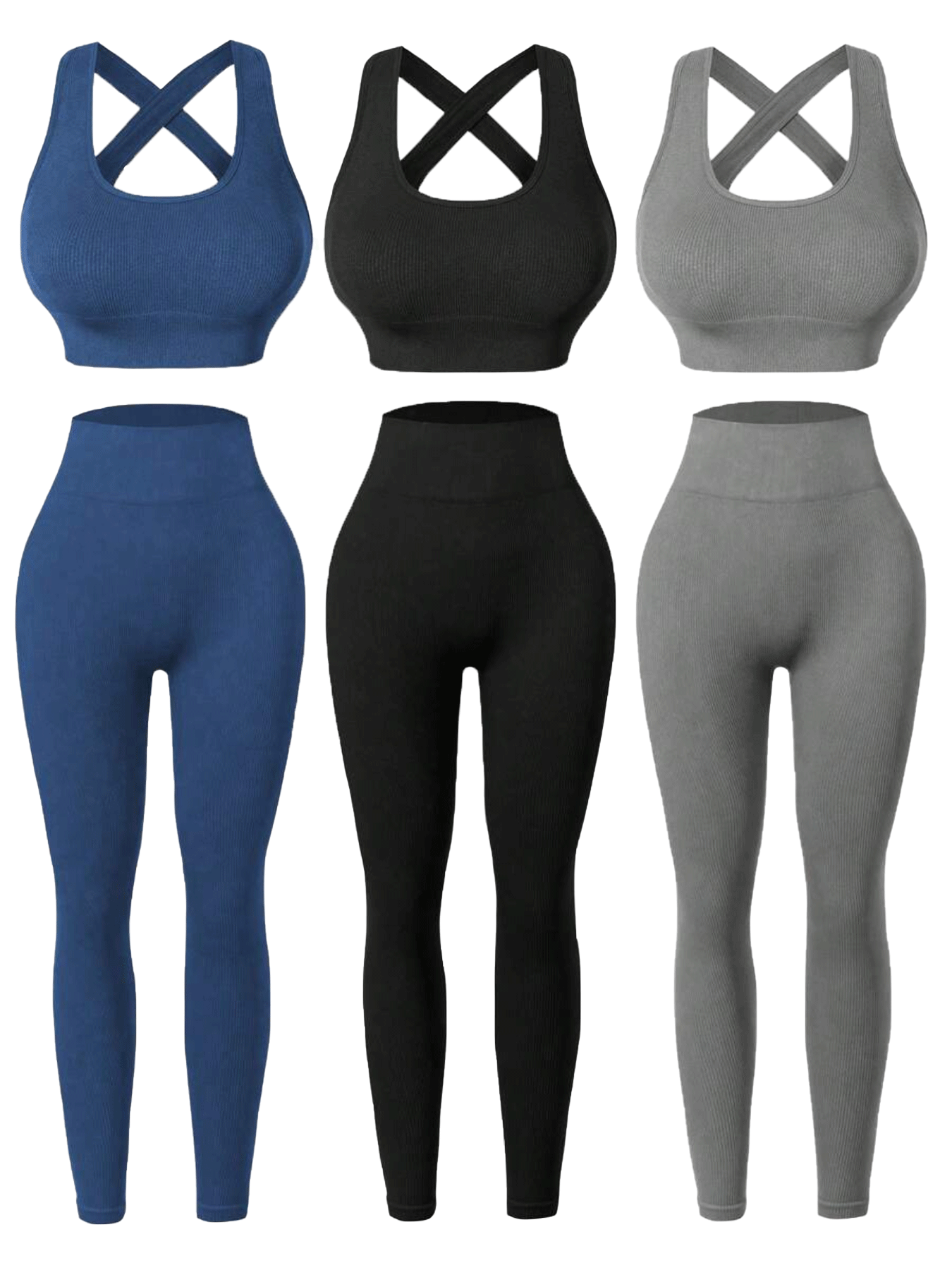 Three Seamless Women's High-Stretch Activewear Sets for Ultimate Comfort