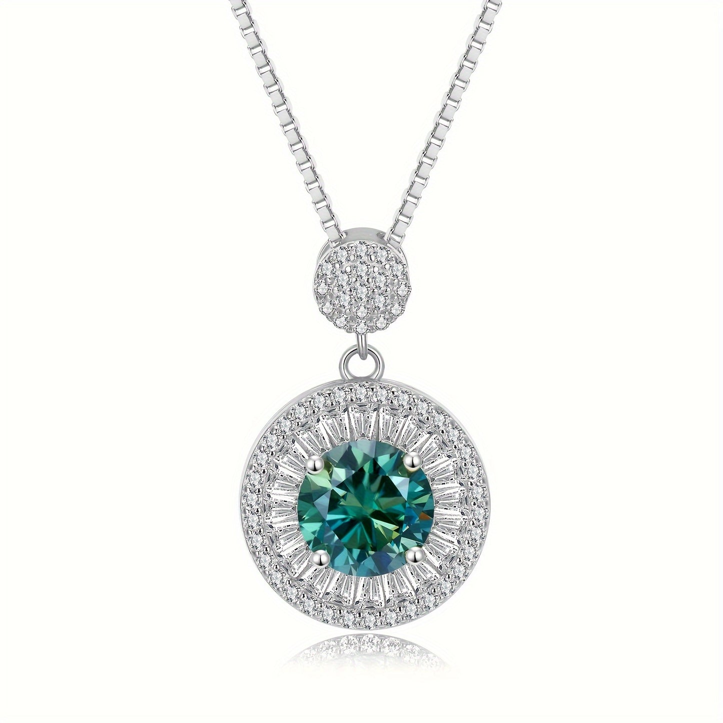 S925 Sterling Silver Moissanite Necklace 2 Carat Pendant For Men And Women Unisex Gift Idea