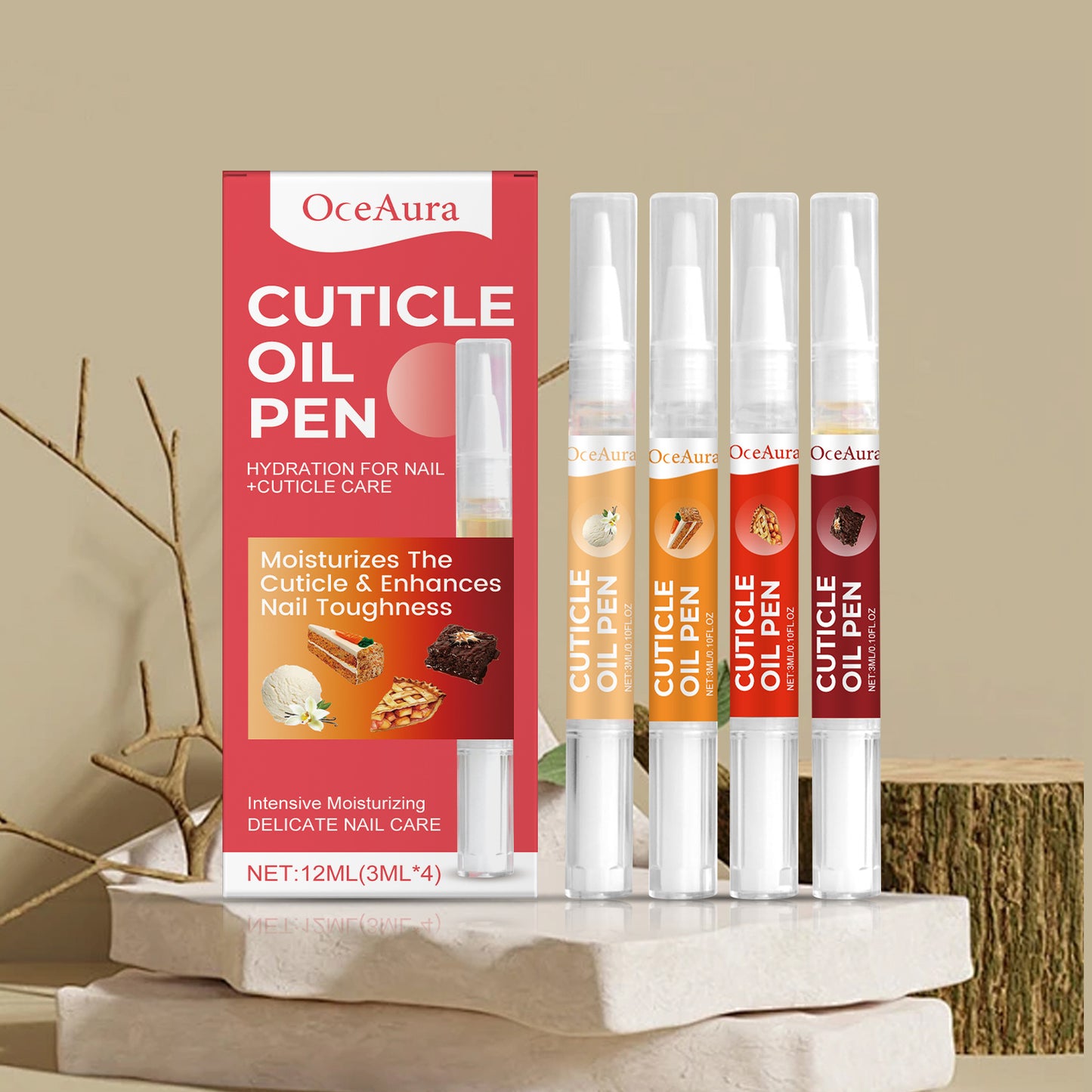 4pcs Nail Top Cuticle Conditioner Gentle Care Clean Nails Contains Jojoba Seed Oil, Avocado Oil Change appearance Protect the nails Gift Set Christmas/ Valentine's Day Gifts