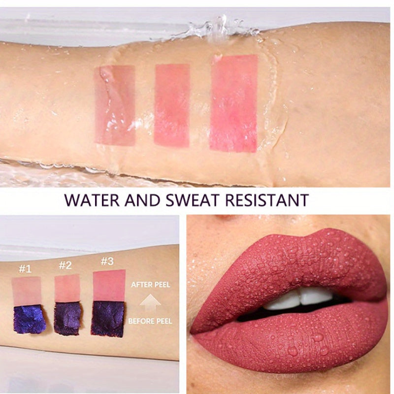 3/ 6pcs SET -Off Matte Lip Stain - Waterproof & Transfer-Proof, Long-Lasting Vegan Formula with High, Smudge-Resistant Lip Tint (6 Colors Set, Overseas Exclusive)