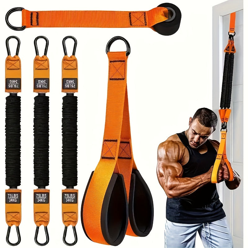 Heavy-Duty Latex Resistance Bands Set 75-225 Lbs Adjustable