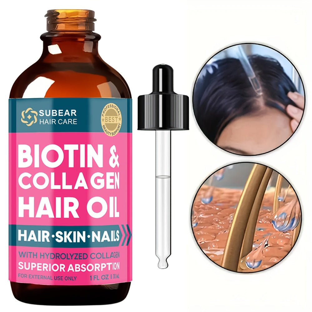 [3pcs Biotin Serum] 3pcs Biotin Hair Serum | Hair Oil for Thin and Damaged Hair, Frizzy Hair, Healthier Scalp for Men & Women | 30ml/1fl.oz