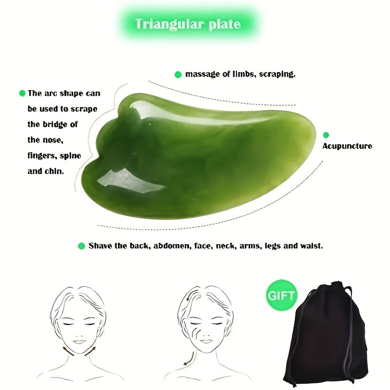 Gua Sha Facial Massage Set Jade Rose Quartz Tools Bag