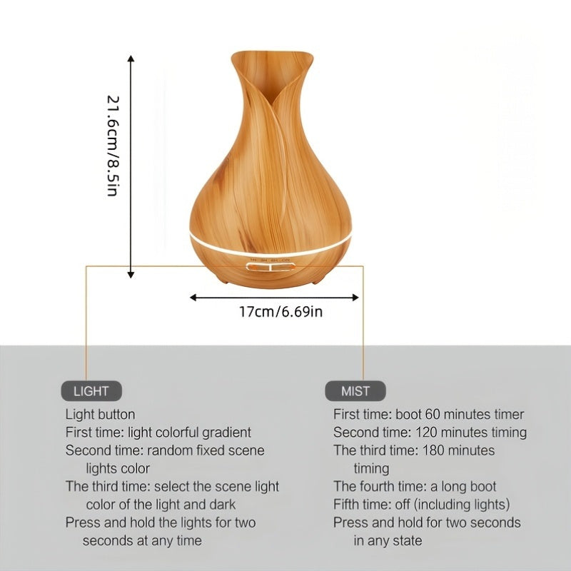 Aromatherapy Humidifier With Essential Oils And Colorful Lights