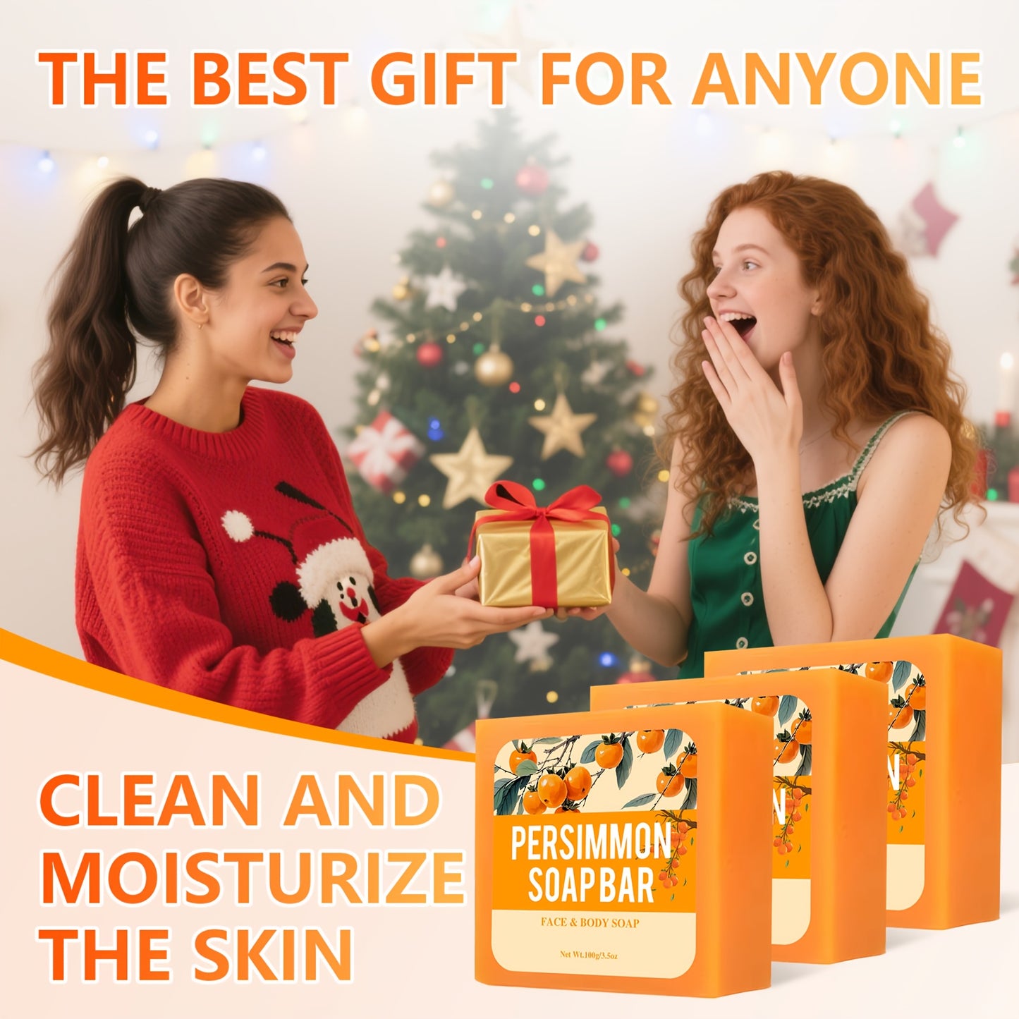 Persimmon Body Soap Bar For Odor Control Moisturizing