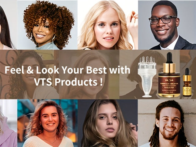 VTS Rosemary Oil Argan Oil Hair Serum Set Scalp Massager