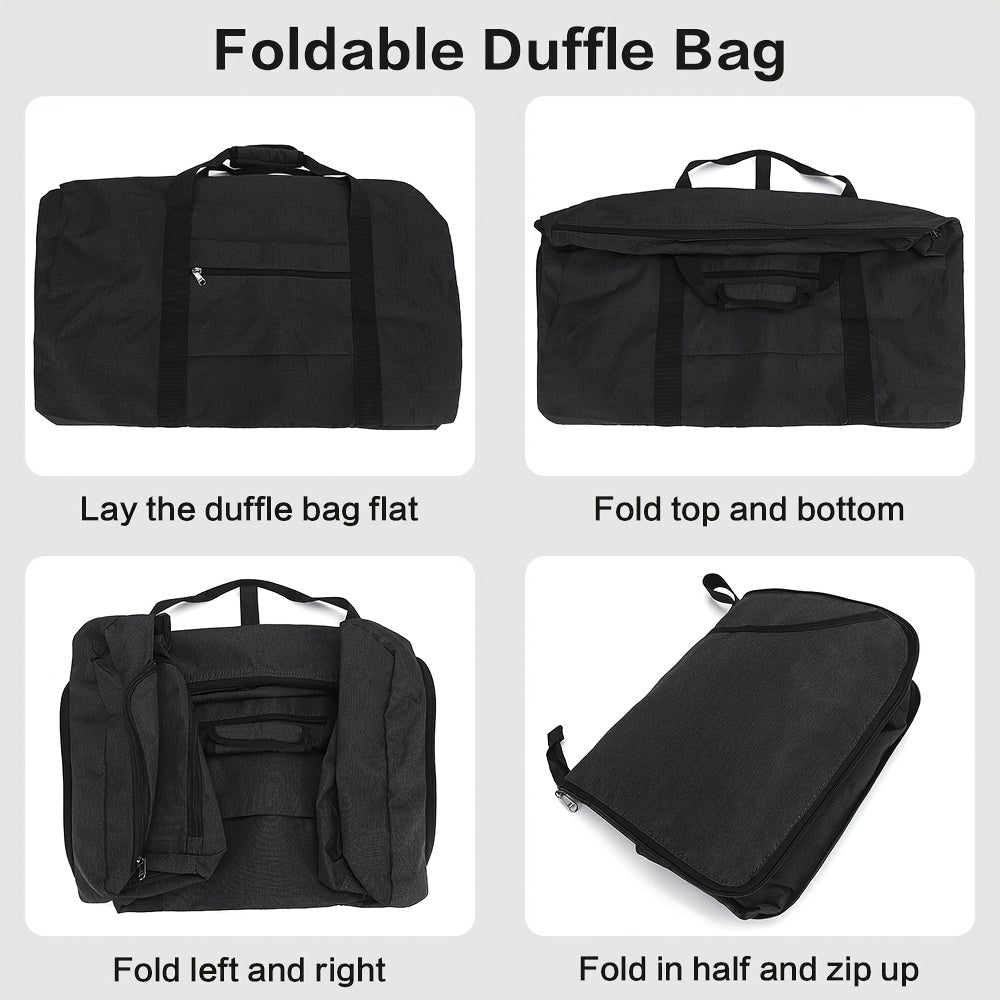 [Large Foldable Duffel Bag] 31.7 Gallon Large Foldable Duffel Bag | Durable Sporty Unisex Weekend Getaway Bag with Shoe Compartment, Multi-Pocket Organizer, Black & White Striped Design, Easy Care, Sturdy Handles & Adjustable