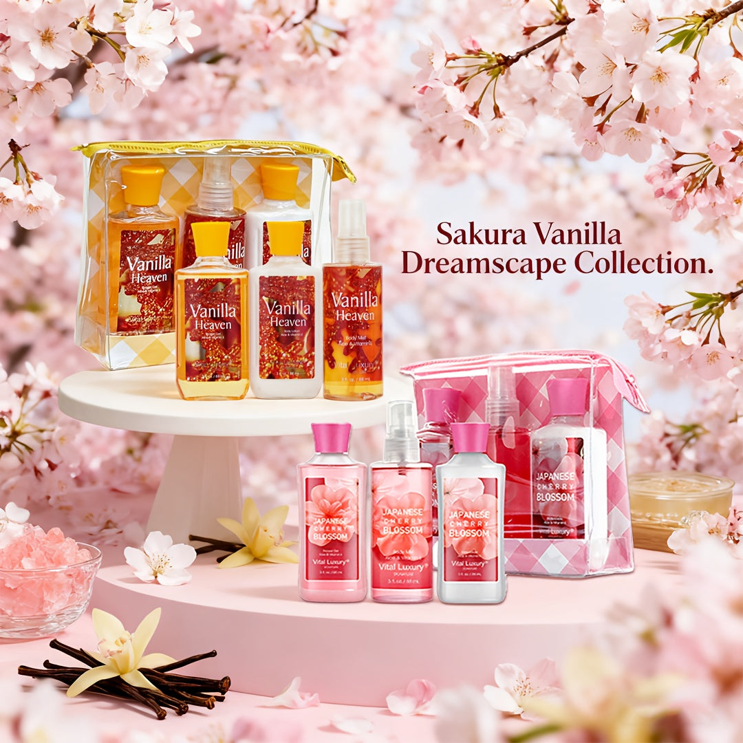 6- Combo Body Care Christmas Gift Set - Includes Shower Gel/Body Lotion/Body Mist, Floral Fragrance Collection: 12-Hour Long-Lasting Scent & Moisturizing, Two Sets Of Six Bottles, The Ideal Christmas Fragrance Gift Set for Mo