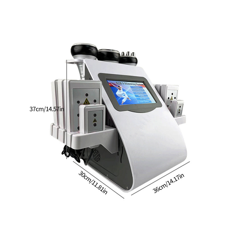 Christmas Gift: 6-in-1 Multi-Functional Body Massage& Skincare System| with Facial Care Tools, Large Screen& Remote Control| Plug-In Operation| White& Gray Design| Home Spa Beauty Device, Stylish Personal Massager,  Elegant S