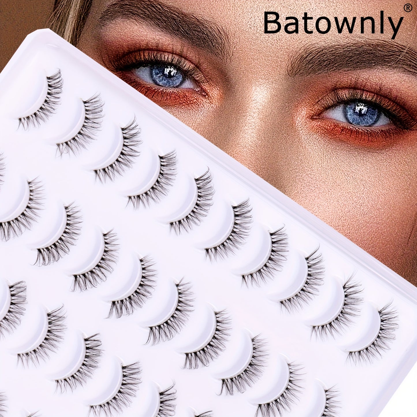 False Eyelashes - Natural, Long with Transparent Stem