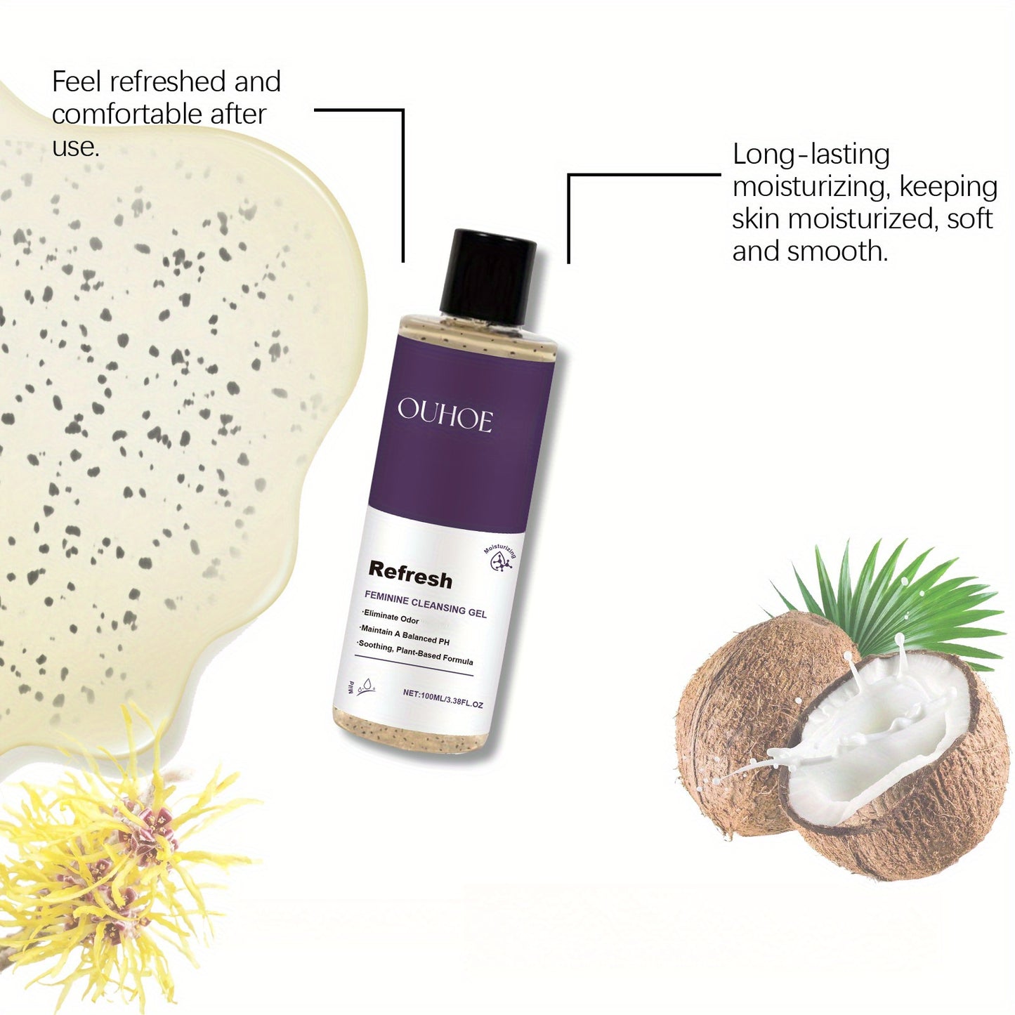 Witch Hazel Bath Gel Trio for Deep Cleansing and Moisturizing