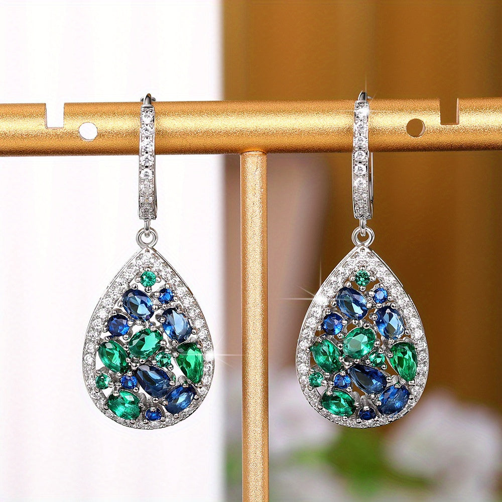 925 Sterling Silver Necklace Earrings, Droplet Shaped Necklace Earrings, Ladies' Necklace Earrings, Elegant And Exquisite. Fashionable Classic Necklace Earrings, Gift Jewelry Box, Wearing at Parties, Girlfriend'S Favorite Gif