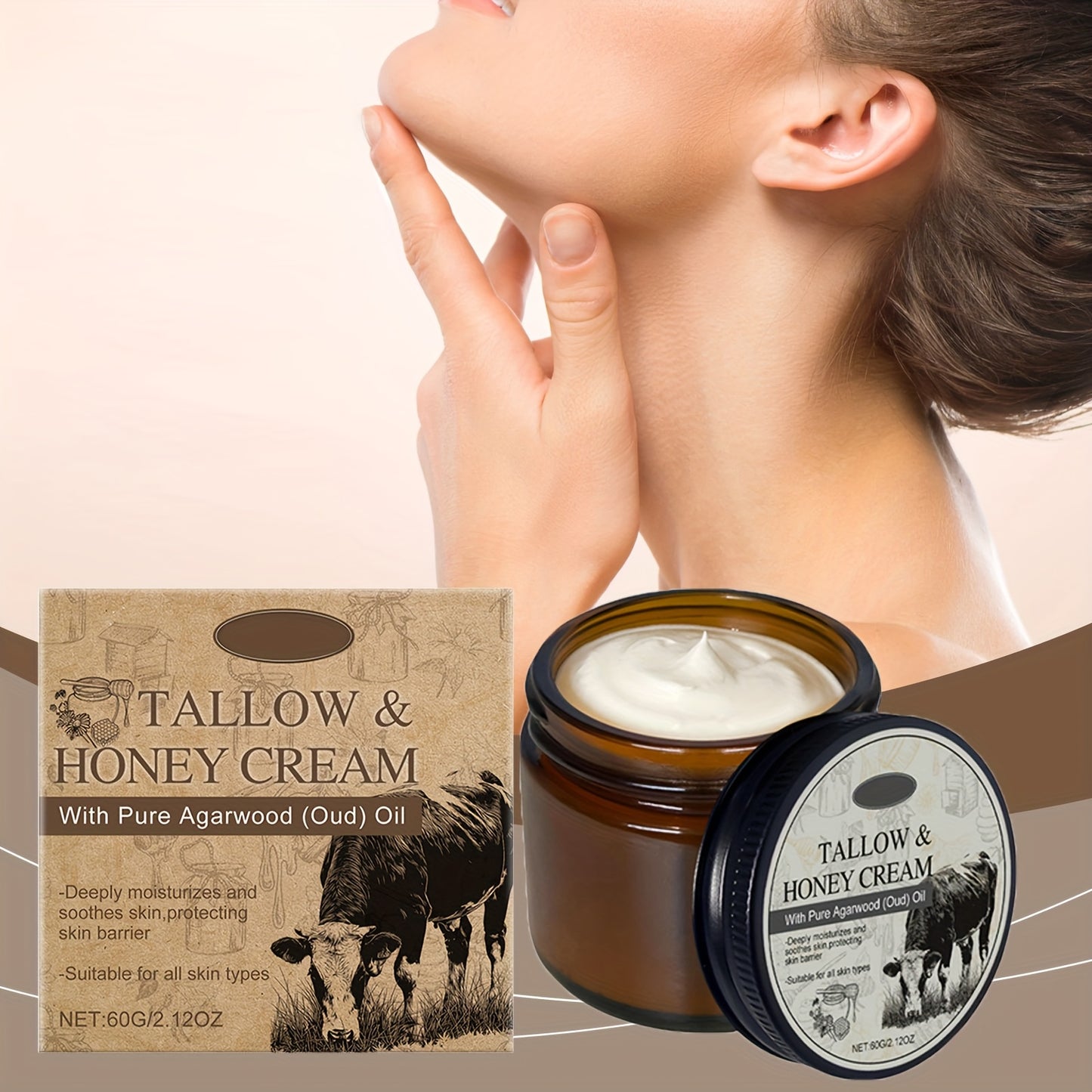 Beef Tallow Honey Moisturizer for Deep Hydration and Radiance