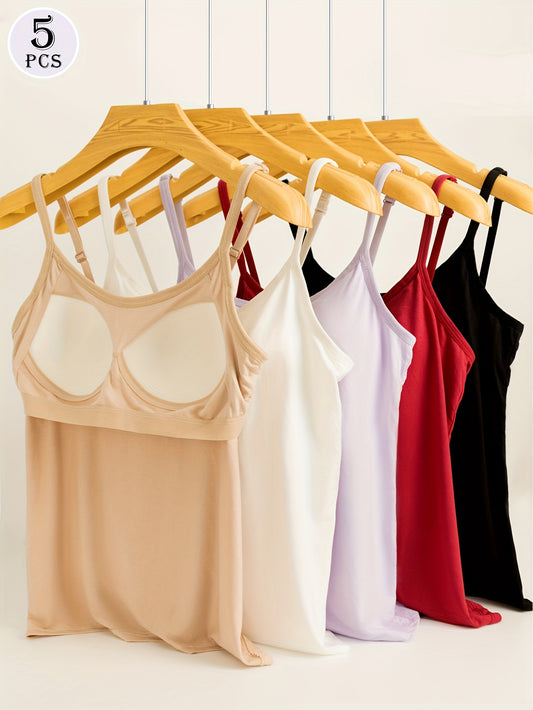 Strapless Bra Top Camisole Set With Built-in Cups