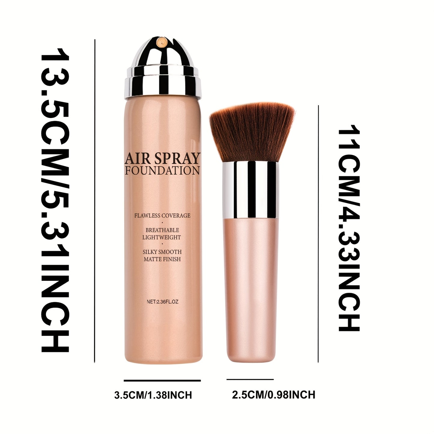 Flawless AirBrush Foundation Smooth Creamy Matte Makeup Kit