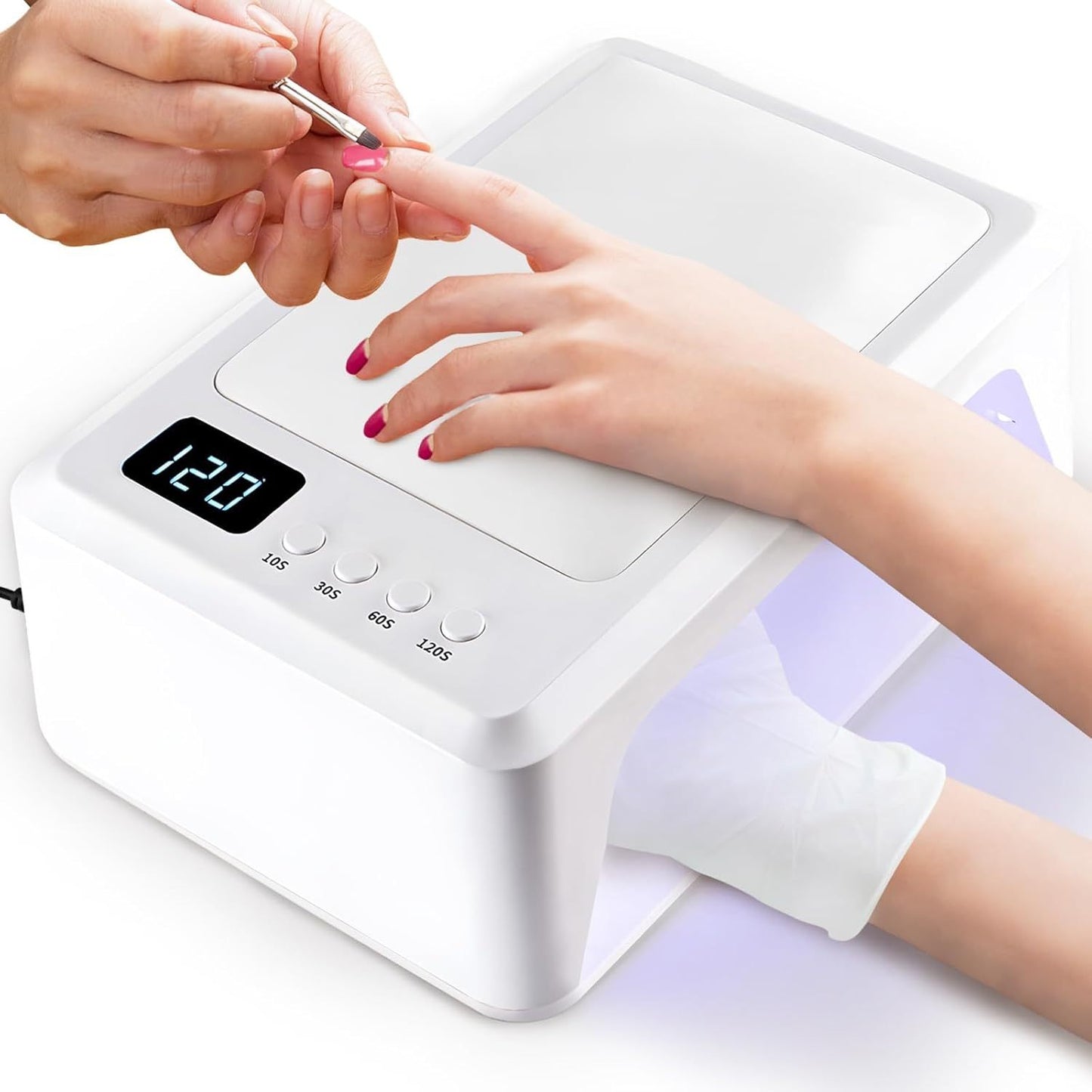 LED UV Nail Lamp with Digital Display and Handrest