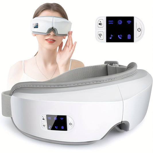 4D Intelligent Eye Massager with Pneumatic And Vibration Massage, Hot Compress, Music, And Various Massage Modes, Portable