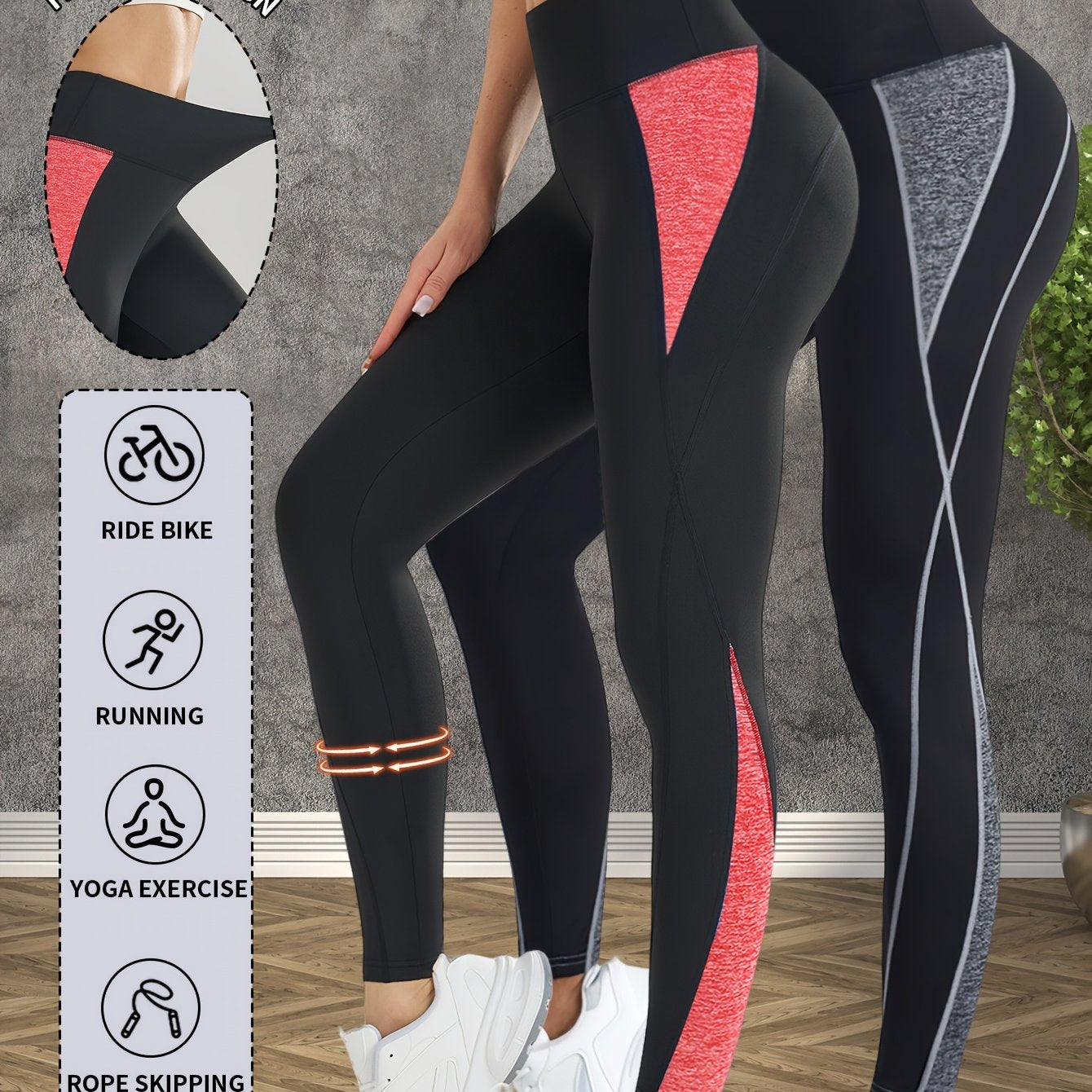 2-Pack Women's Non-See-Through Yoga Pants - High-Waisted Tummy Control Leggings, Quick-Dry Stretchy Workout Pants for Gym, Running, Pilates - Non-Slip Grip & All-Season Fitness Apparel (Machine Washable) - Ideal Gift for Wome