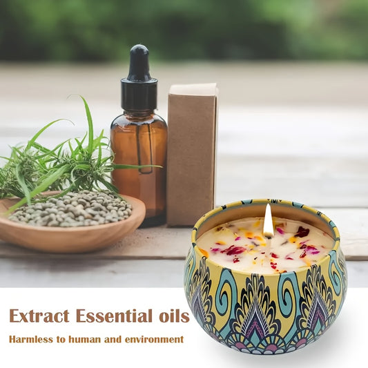 [Relaxing Fragrance Candles] 4pcs Fragrance Candles - Relaxing Scents For Relax, Relaxation, Bathing, Yoga - Perfect Holiday Present, Random Color, Candle Box, Jasmine, Sandalwood, Lavender & Rose