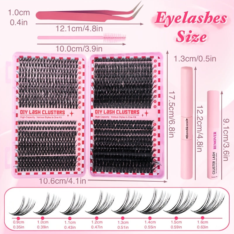 Eyelash Extension Kit with D-Curl Doll, Cross, Cluster
