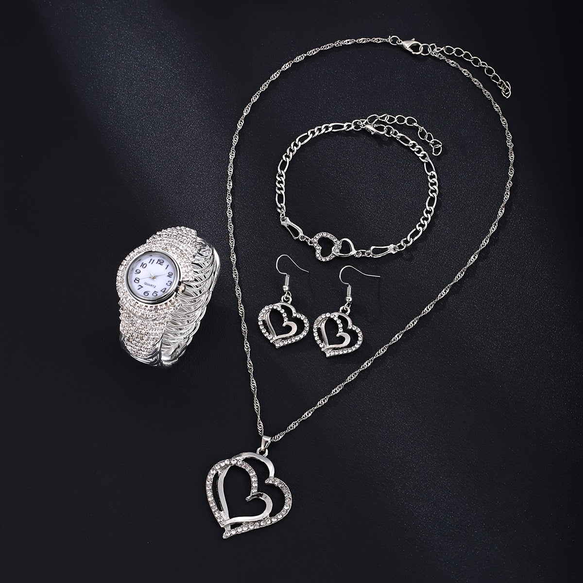 Elegant Women's Jewelry Set with Bohemian Style Watch and Necklace