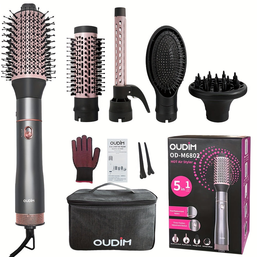 5-in-1 Hot Air Comb Set for Effortless Hair Styling